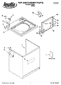 TOP AND CABINET PARTS Diagram and Parts List for IP43001  Inglis Washer