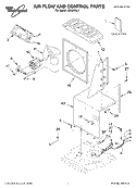 AIR FLOW AND CONTROL PARTS Diagram and Parts List for AD40USL3  Whirlpool Dehumidifier