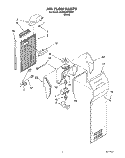 AIR FLOW Diagram and Parts List for 3XARG497WP00  Whirlpool Refrigerator