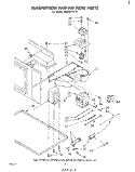 MAGNETRON AND AIR FLOW Diagram and Parts List for RM255PXP0  Whirlpool Microwave Oven Combo