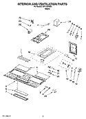 INTERIOR AND VENTILATION PARTS Diagram and Parts List for MH1160XSB3  Whirlpool Microwave