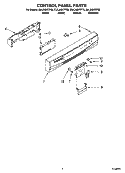 CONTROL PANEL PARTS Diagram and Parts List for DUL240XTPS9  Whirlpool Dishwasher