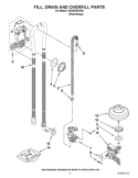 FILL, DRAIN AND OVERFILL PARTS Diagram and Parts List for KUDS30FXPA8  KitchenAid Dishwasher