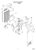 AIR FLOW Diagram and Parts List for 7GD22DFXFW01  Whirlpool Refrigerator