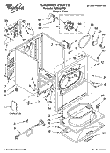 CABINET PARTS Diagram and Parts List for YLEN1000PQ1  Whirlpool Dryer