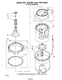 AGITATOR, BASKET AND TUB Diagram and Parts List for LA5500XPW0  Whirlpool Washer