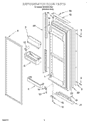 REFRIGERATOR DOOR Diagram and Parts List for GD22SFXHS04  Whirlpool Refrigerator