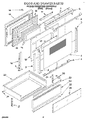 DOOR AND DRAWER Diagram and Parts List for KERS507YWH2  KitchenAid Range