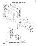 DOOR AND LATCH Diagram and Parts List for RM975PXLW1  Whirlpool Microwave Oven Combo