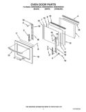 OVEN DOOR PARTS Diagram and Parts List for KEMS308SSS04  KitchenAid Microwave Oven Combo
