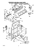 CONTROLS AND REAR PANEL Diagram and Parts List for LLV7244AW0  Whirlpool Washer