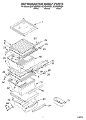 REFRIGERATOR SHELF PARTS Diagram and Parts List for GC5THGXKB01  Whirlpool Refrigerator