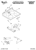 COOKTOP, LITERATURE Diagram and Parts List for RF364BBDZ0  Whirlpool Range