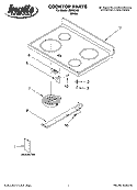 COOKTOP PARTS Diagram and Parts List for IME82303  Inglis Range