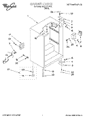 CABINET Diagram and Parts List for EL03CCXDW00  Whirlpool Refrigerator