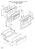 OVEN DOOR AND DRAWER Diagram and Parts List for SF378PEWW0  Whirlpool Range