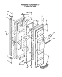 FREEZER DOOR Diagram and Parts List for KSRB27QABL05  KitchenAid Refrigerator