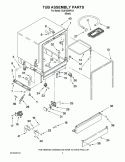 TUB ASSEMBLY PARTS Diagram and Parts List for DU810SWPU4  Whirlpool Dishwasher