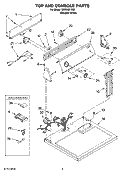 TOP AND CONSOLE PARTS Diagram and Parts List for WED5321SQ0  Whirlpool Dryer
