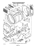 DRYER BULKHEAD Diagram and Parts List for LT7000XTF1  Whirlpool Washer Dryer Combo