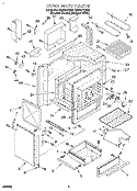 OVEN BODY Diagram and Parts List for RS385PXBQ0  Whirlpool Range