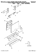 DOOR AND PANEL PARTS Diagram and Parts List for KUDP01ILWH2  KitchenAid Dishwasher