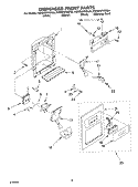 DISPENSER FRONT PARTS Diagram and Parts List for KSRD25FKWH04  KitchenAid Refrigerator