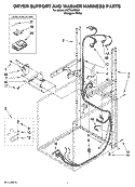 DRYER SUPPORT AND WASHER HARNESS PARTS Diagram and Parts List for WET3300SQ0  Whirlpool Washer Dryer Combo