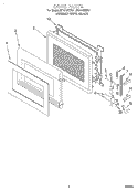 DOOR Diagram and Parts List for MT8118XEB1  Whirlpool Microwave