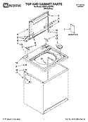 TOP AND CABINET PARTS Diagram and Parts List for 7MMPL6000TW0  Whirlpool Washer