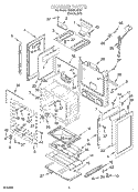 CHASSIS Diagram and Parts List for GS395LEHS7  Whirlpool Range