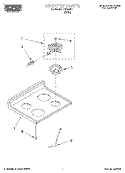 COOKTOP Diagram and Parts List for REE34001  Roper Range