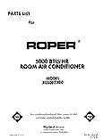 FRONT COVER Diagram and Parts List for X05002X00  Roper Air Conditioner