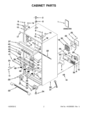 CABINET PARTS Diagram and Parts List for KFXS25RYWH5  KitchenAid Refrigerator