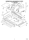 BURNER BOX AND MANIFOLD PARTS Diagram and Parts List for KDRP467KSS03  KitchenAid Range