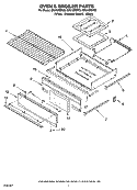 OVEN & BROILER PARTS Diagram and Parts List for SF315PEPW3  Whirlpool Range