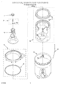 AGITATOR, BASKET AND TUB Diagram and Parts List for RAB2121JW0  Roper Washer