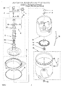 AGITATOR, BASKET AND TUB Diagram and Parts List for 7LSC8244HQ0  Whirlpool Washer