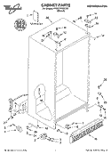 CABINET, LITERATURE Diagram and Parts List for 4YED7FHQKT00  Whirlpool Refrigerator