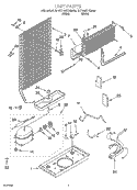 UNIT PARTS Diagram and Parts List for YRT14ZKXGW00  Roper Refrigerator