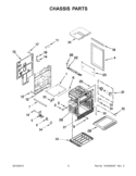 CHASSIS PARTS Diagram and Parts List for KGRS505XWH04  KitchenAid Range
