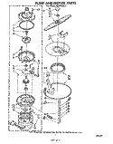 PUMP AND MOTOR Diagram and Parts List for SHU70052  Whirlpool Dishwasher