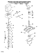 MOTOR AND ICE CONTAINER PARTS Diagram and Parts List for GD5SHAXMT00  Whirlpool Refrigerator
