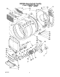 DRYER BULKHEAD Diagram and Parts List for LTG6234AW1  Whirlpool Washer Dryer Combo