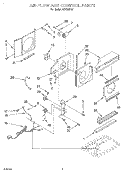 AIRFLOW AND CONTROL Diagram and Parts List for ACV052XG1  Whirlpool Air Conditioner
