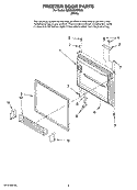FREEZER DOOR PARTS Diagram and Parts List for GB9SHKXMQ03  Whirlpool Refrigerator
