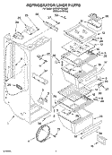 REFRIGERATOR LINER Diagram and Parts List for 3KED0FHQKQ00  KitchenAid Refrigerator