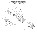 PUMP AND MOTOR Diagram and Parts List for DU850SWKQ0  Whirlpool Dishwasher