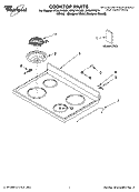 COOKTOP PARTS Diagram and Parts List for RF261PXSW1  Whirlpool Range