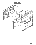 DOOR Diagram and Parts List for KEDC205YBL0  KitchenAid Range